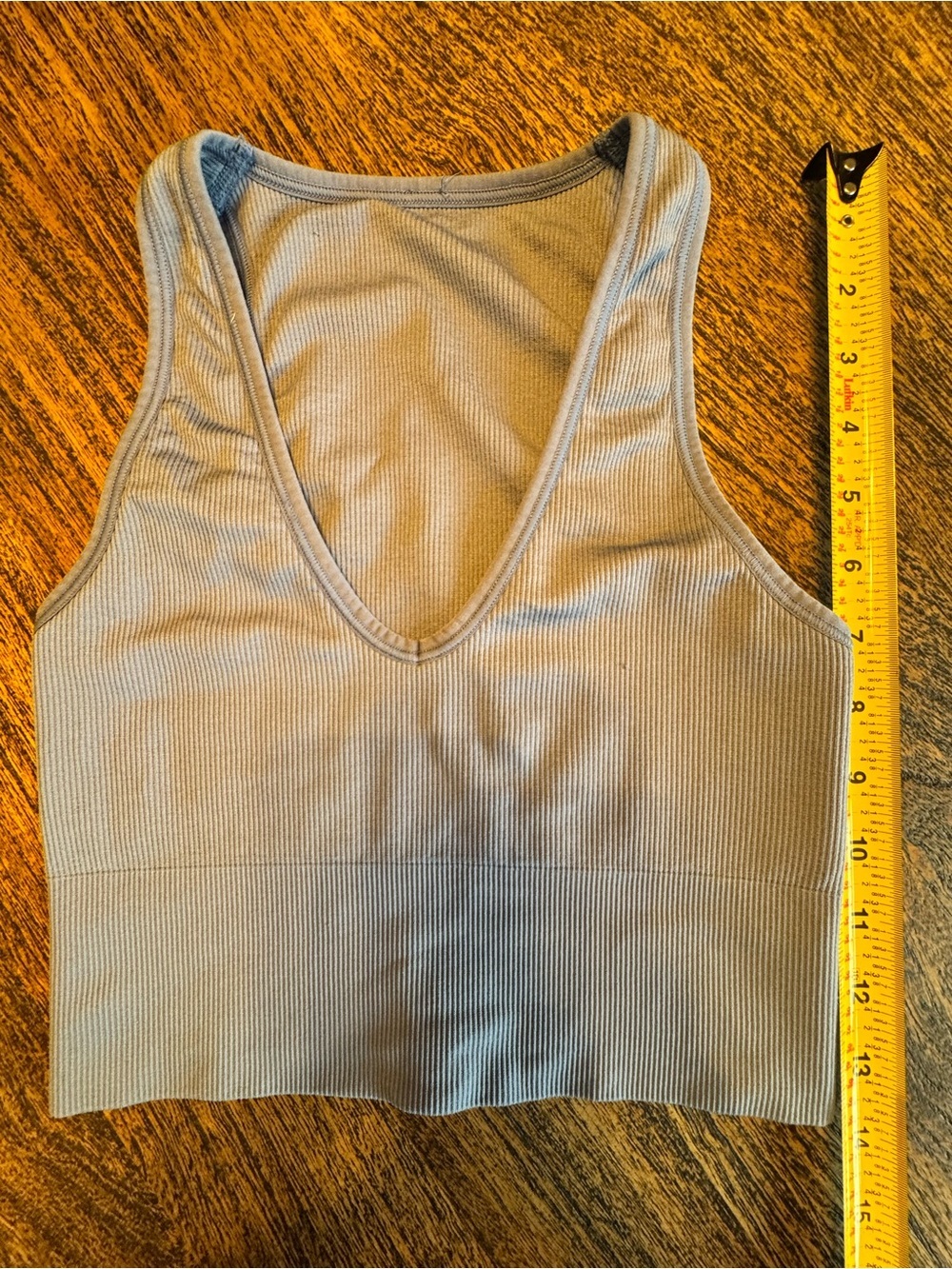 AURORA SEAMLESS CROP RIB TANK, BRA SIZE S, GRAY